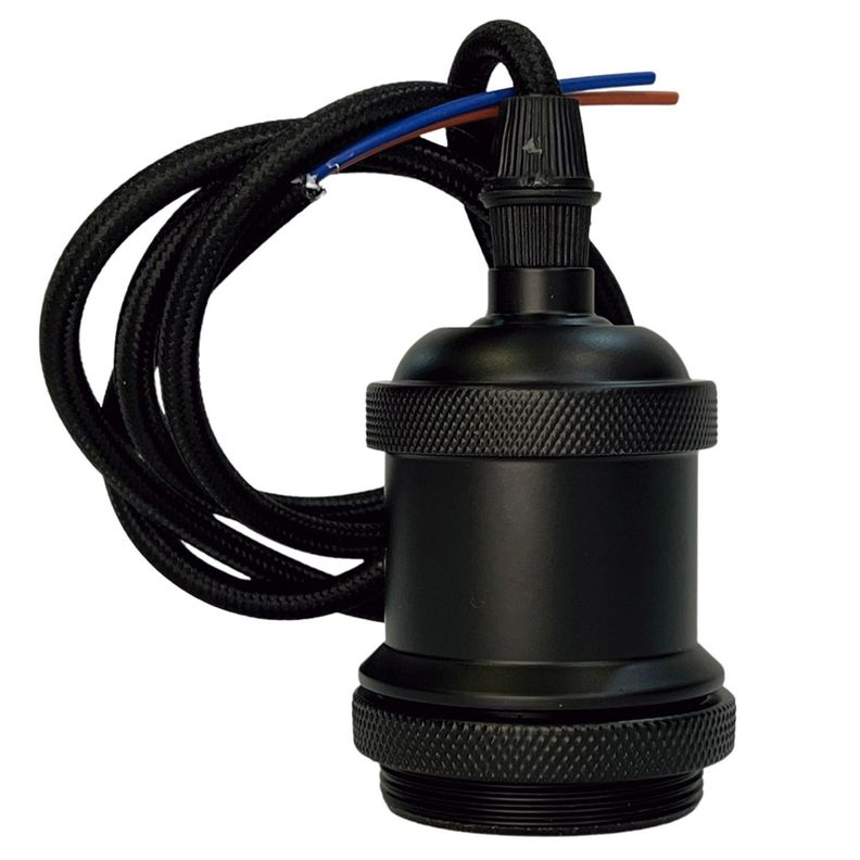 Soquete E-27 Retro Negro Vintage-1