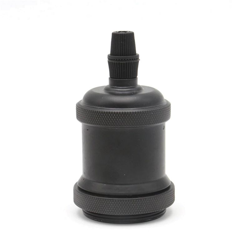 Soquete E-27 Retro Negro Vintage-0