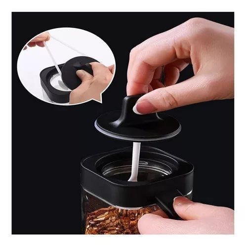 Set De 3 Especieros Frascos Para Condimentos Con Su Base Y Cuchara-4