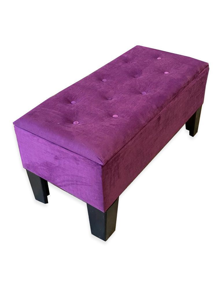 Banqueta Baul HVM Morado Felpa-1
