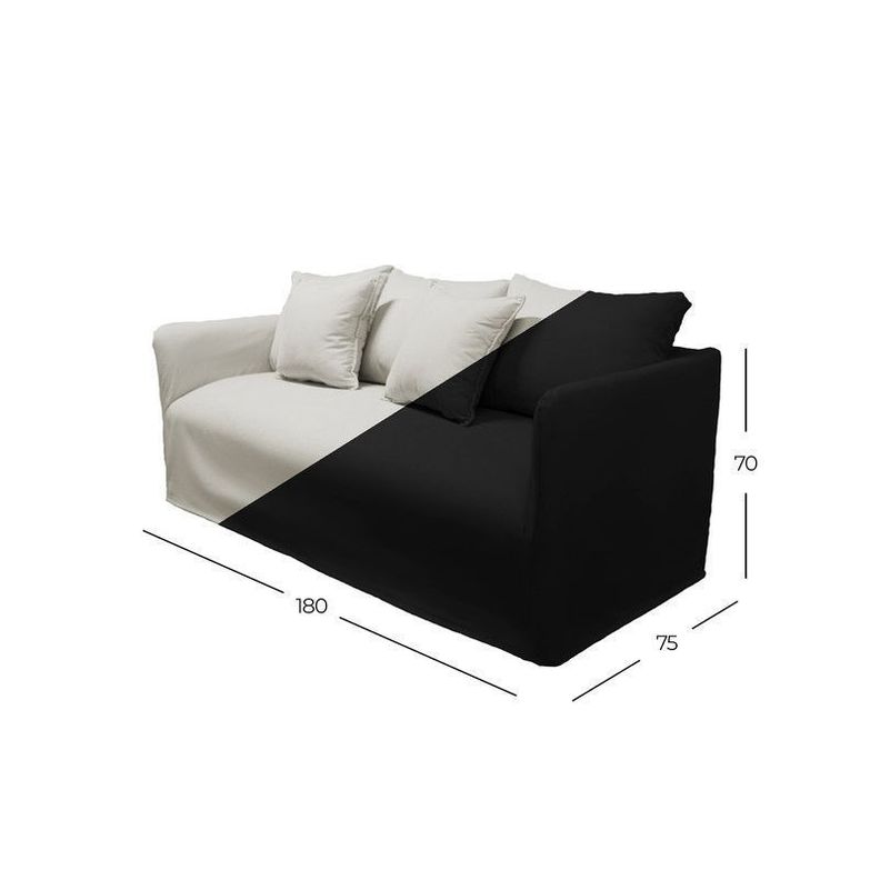 Sofá Dua 2 Fundas Intercambiables Crudo Y Negro-5