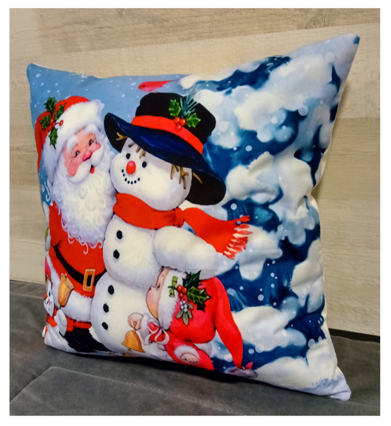 Cojín Felpa 45x45 cm De Navidad Papa Noel Pascua Extra Suave -1