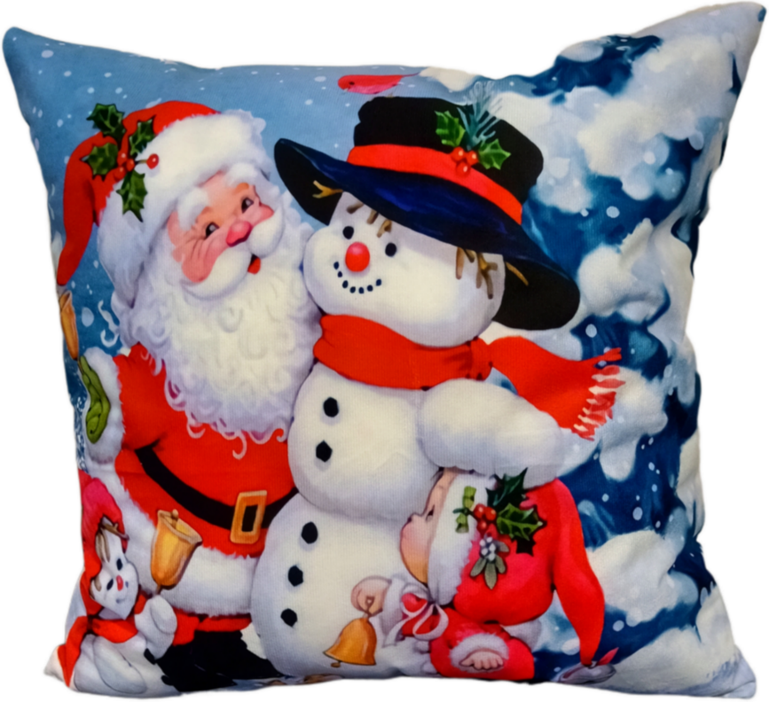Cojín Felpa 45x45 cm De Navidad Papa Noel Pascua Extra Suave -0