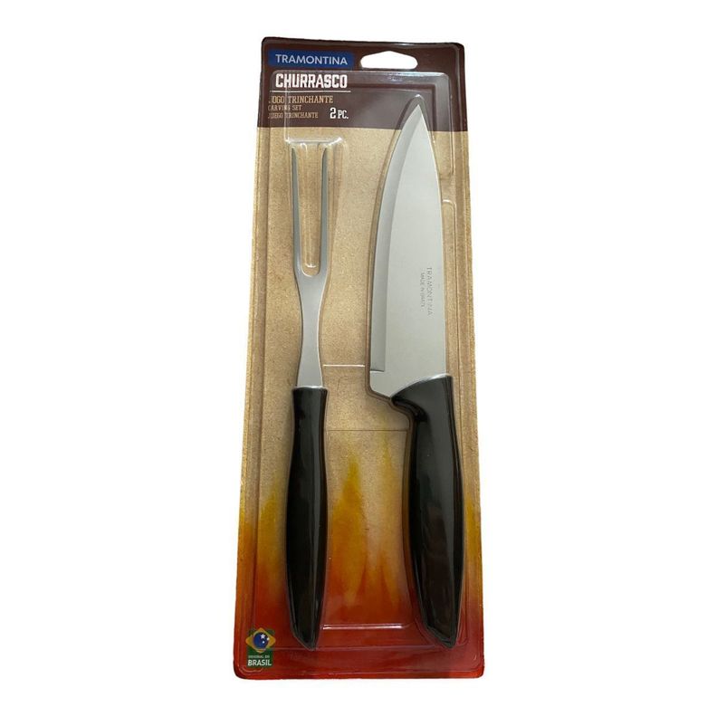 Pack 2 Cuchillo Parrillero Y Tenedor Para Barbacoa -2