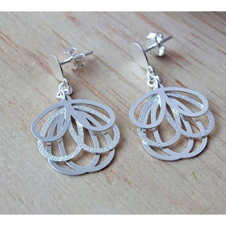 Aros De Plata Fina Petalos-1