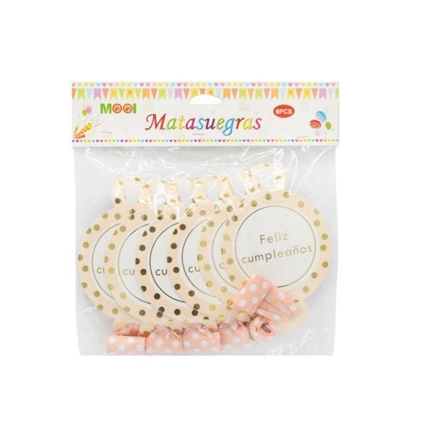 Matasuegras - Rosa Cumpleaños - 6pcs-1