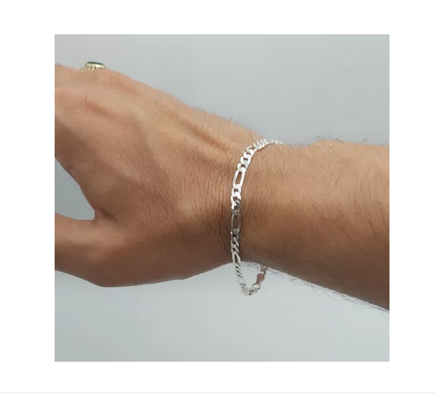 Pulsera Hombre Cartier Plata Fina Italiana 925 4mm-1