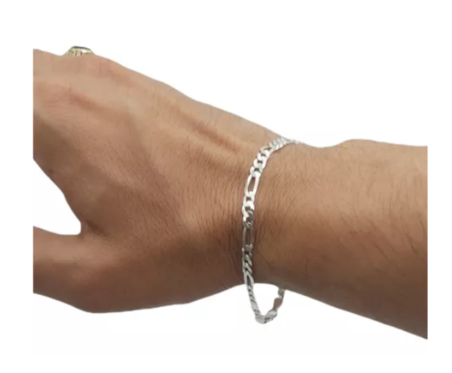 Pulsera Hombre Cartier Plata Fina Italiana 925 4mm-0