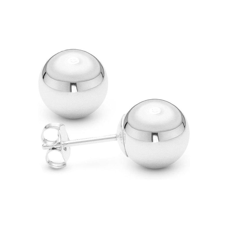 Aros Bolitas Plata Fina 8mm-0
