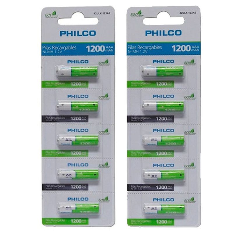Pack 10 Pilas Aaa Recargables - 1200 Mah - 1.2v-0