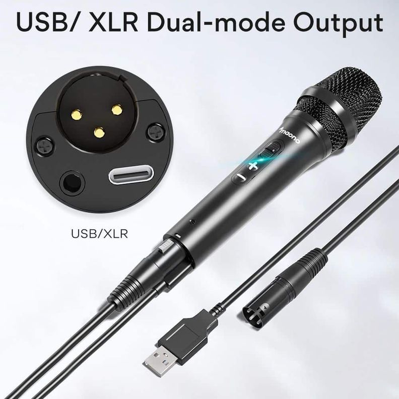 Kit Micrófono Dinámico Maono entrada USB, XLR – AU-HD300S-5