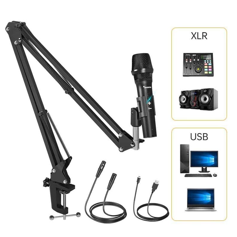 Kit Micrófono Dinámico Maono entrada USB, XLR – AU-HD300S-3