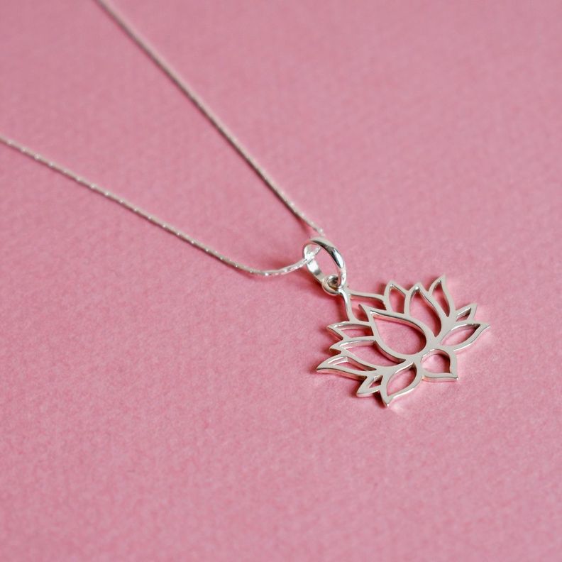 Cadena de Plata Flor de Loto - Mabelita-1
