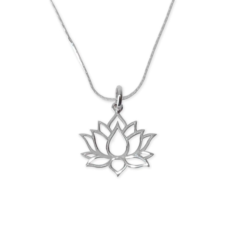 Cadena de Plata Flor de Loto - Mabelita-0