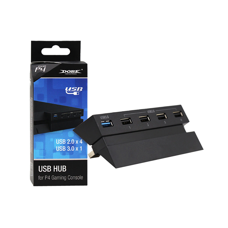 Adaptador HUB Dobe 5 Puertos USB para PS4, 4x USB 2.0 – 1x USB 3.0-5