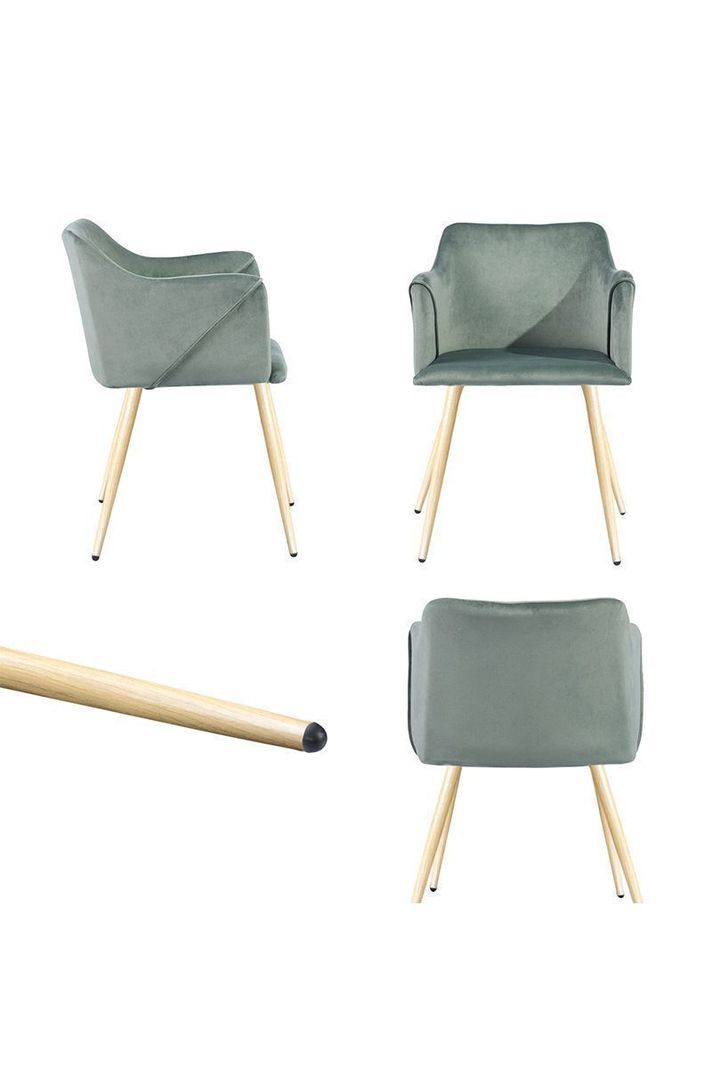 Pack 2 Silla Comedor Sitial Aldridge Terciopelo Verde-4