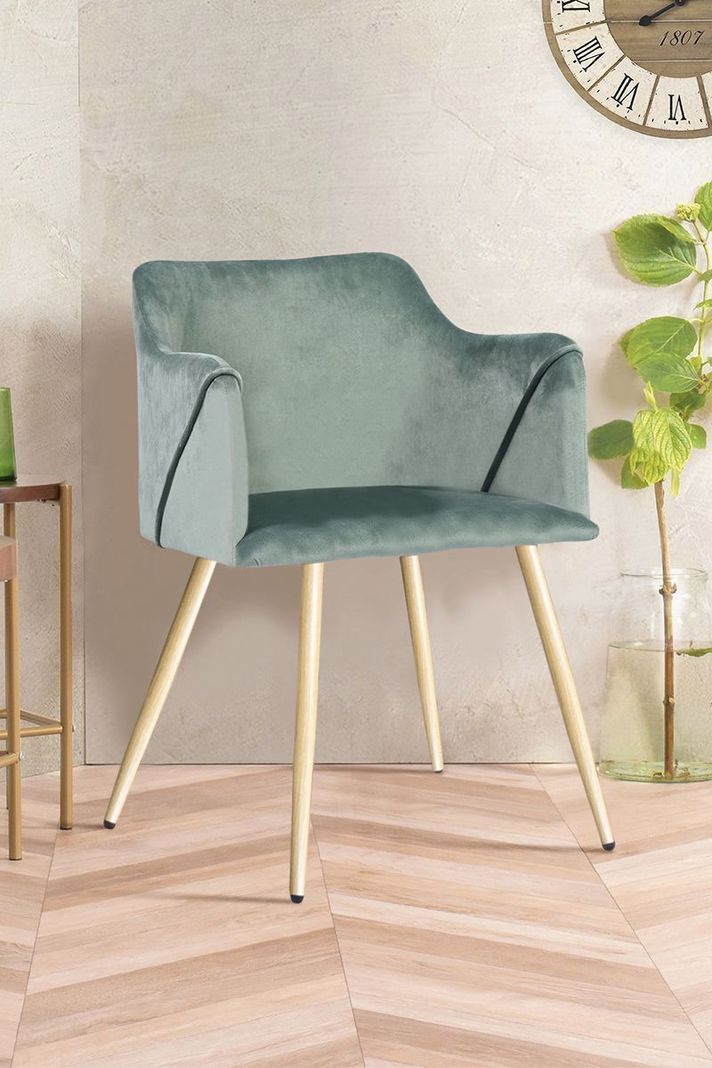 Pack 2 Silla Comedor Sitial Aldridge Terciopelo Verde-1