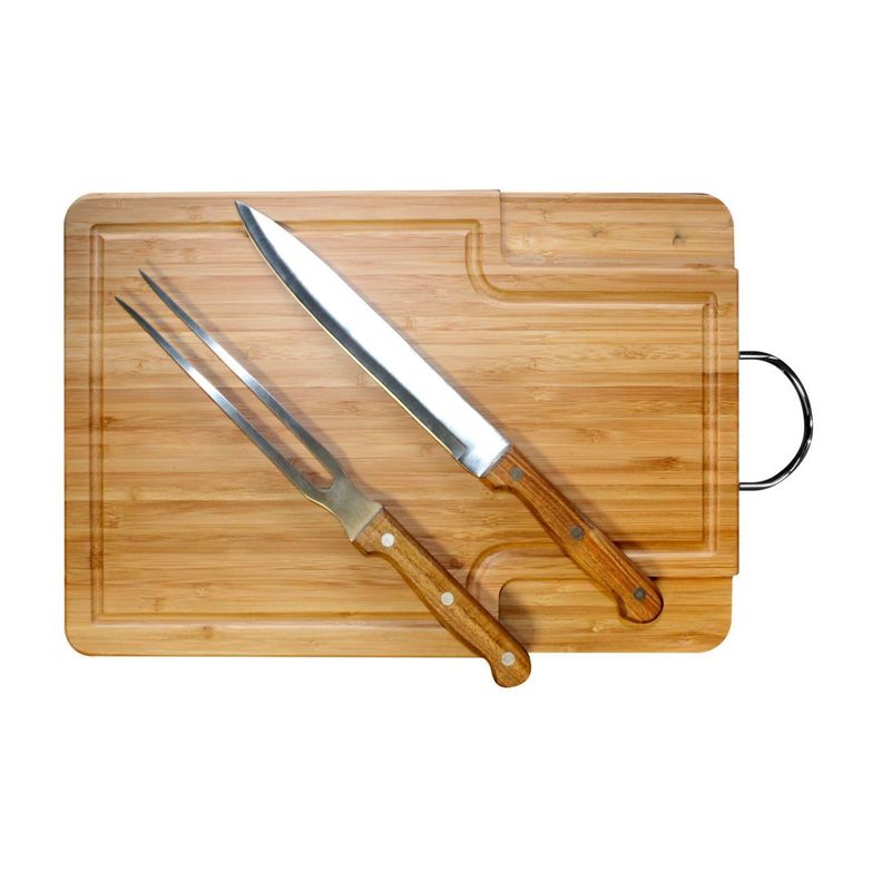 Tabla de bamboo + set asado-0