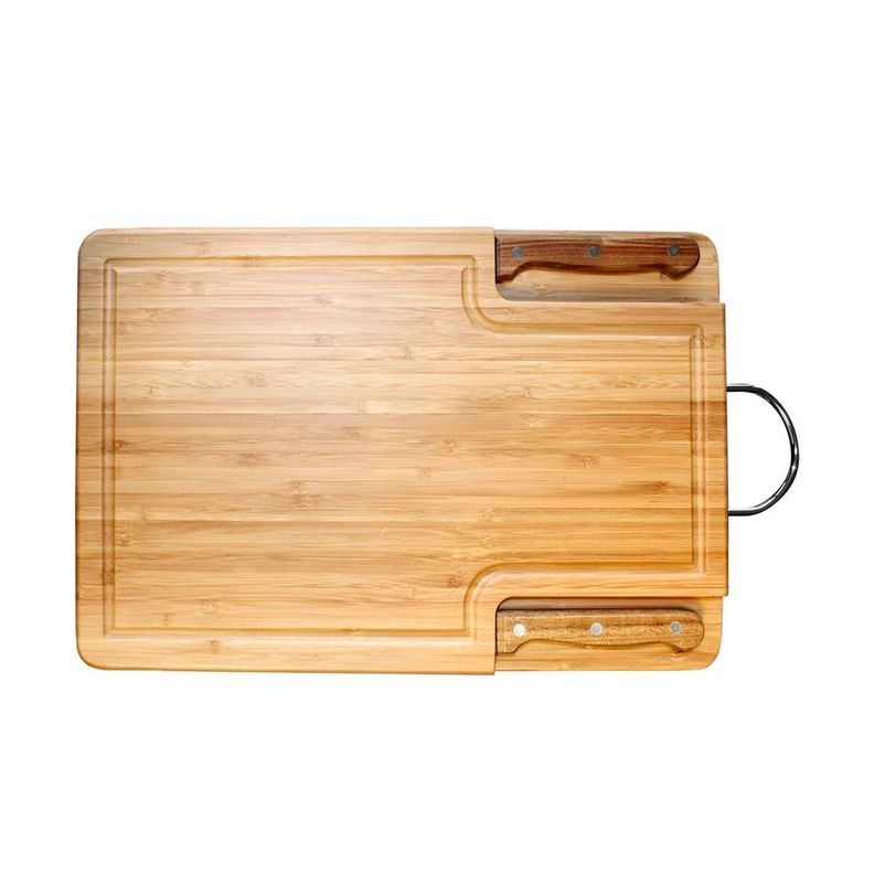 Tabla de bamboo + set asado-1