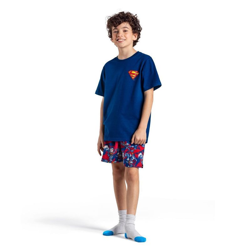 Pijama De Algodón Niño Verano Superman C2 Top-0
