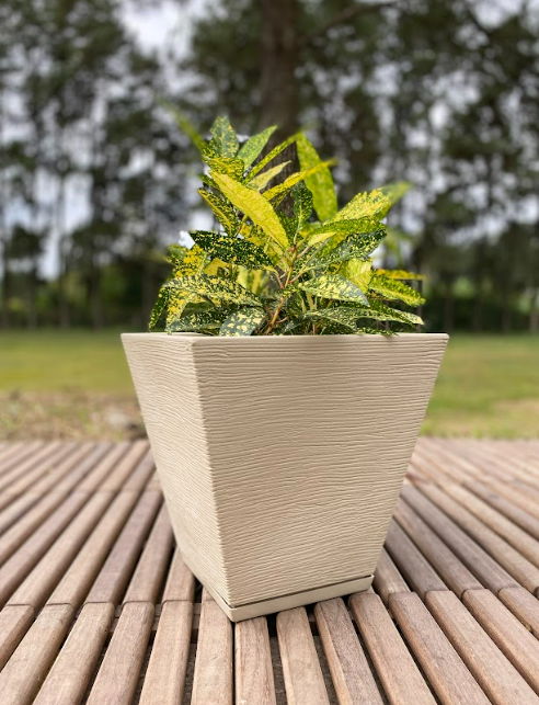 MACETERO FLORIDIS ZURIQUE BEIGE 34CM CON PLATO-2