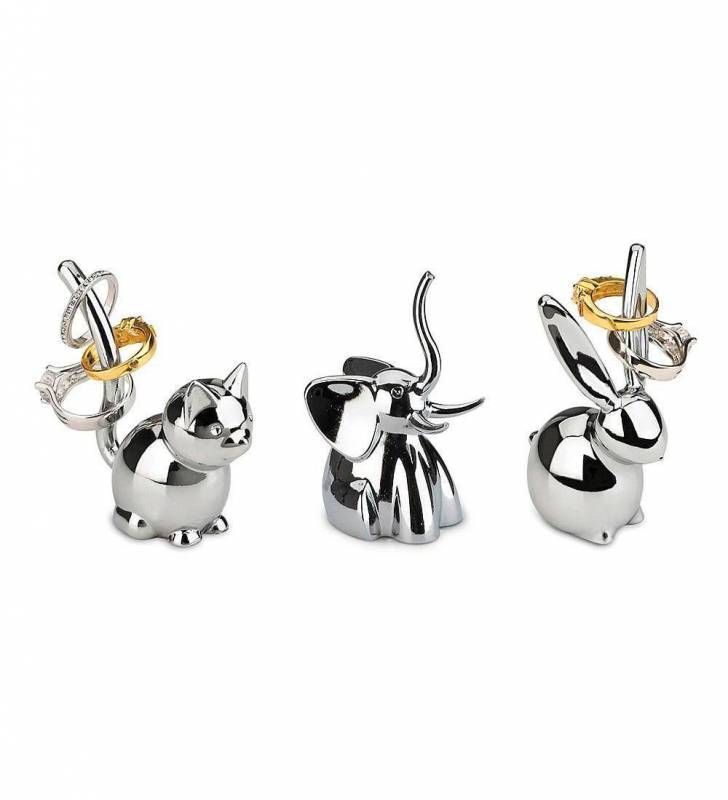 Set 3 Organizadores Anillos Animales Plata Umbra-0