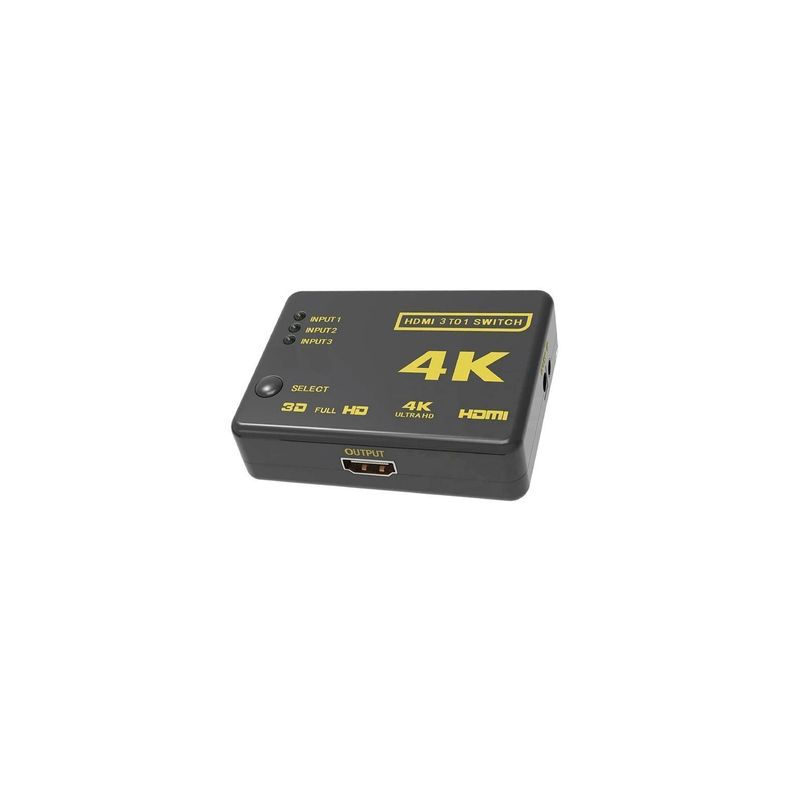HDMI Switch 3 en 1 Salida 4K Con Control Remoto -0