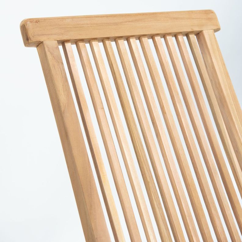 Silla Plegable Listada De Teca Natural-6
