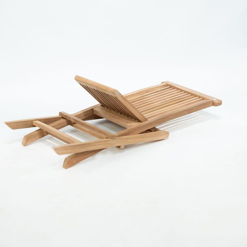 Silla Plegable Listada De Teca Natural-4