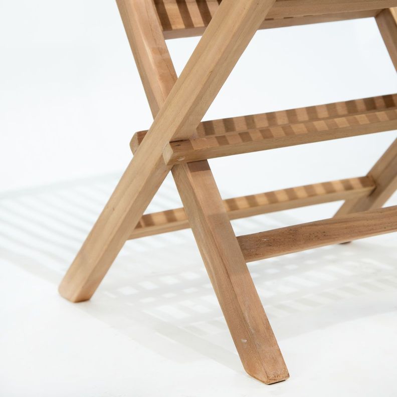 Silla Plegable Listada De Teca Natural-7
