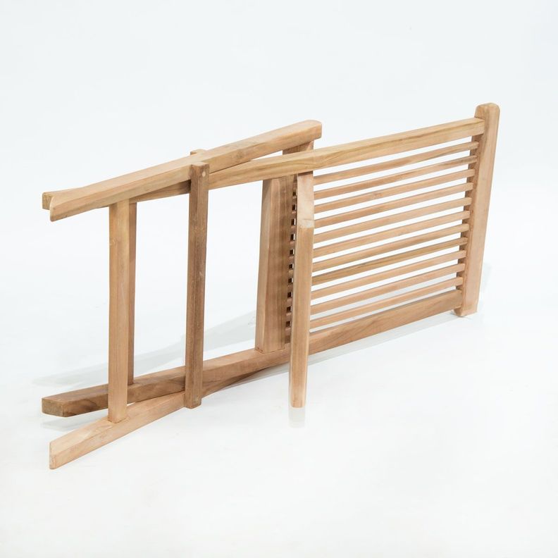 Silla Plegable Listada De Teca Natural-5