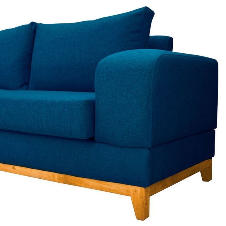 Sofá Basalto Chenille Tipo Lino Azul 3 Cuerpos-3