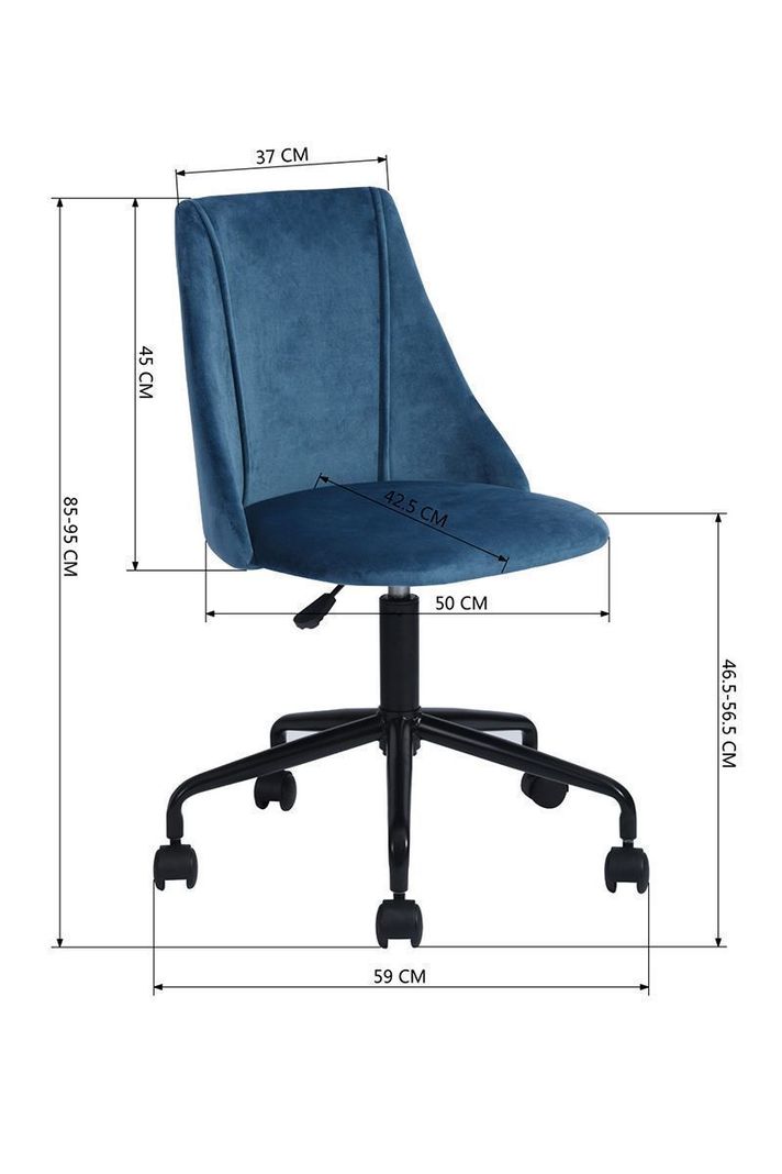 Silla de Oficina Altura Ajustable Palermo Azul-2