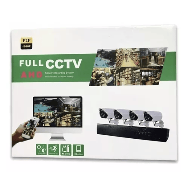 Kit Cctv Con 4 Cámaras De Seguridad Mas Dvr 1080p Full Hd-0
