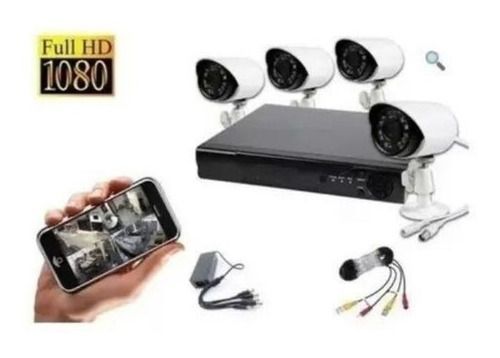 Kit Cctv Con 4 Cámaras De Seguridad Mas Dvr 1080p Full Hd-1