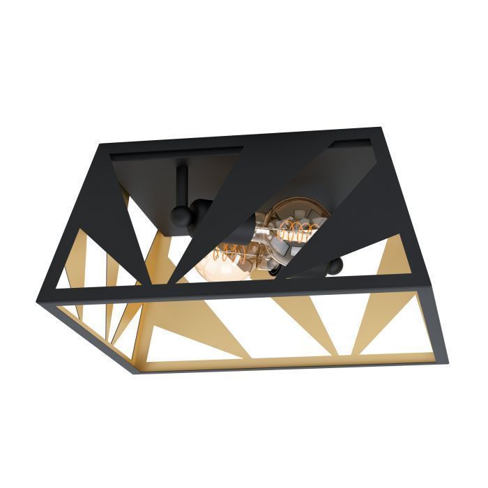 LAMPARA DE TECHO TABLONCITO ACERO NEGRO E27 2X40W IP20 COD.39903-0
