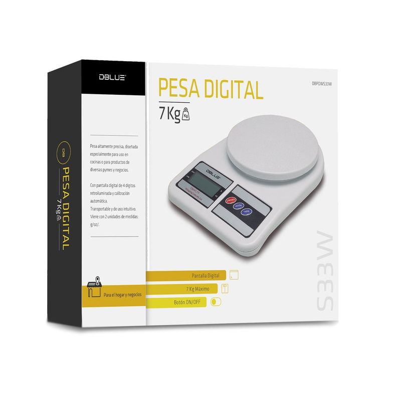 Pesa Balanza Para Cocina Digital 7K Dblue-4
