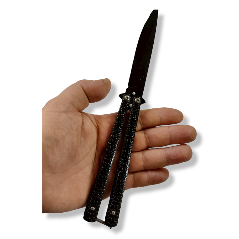 Cuchillo Navaja Mariposa Black Cobra Balisong-4