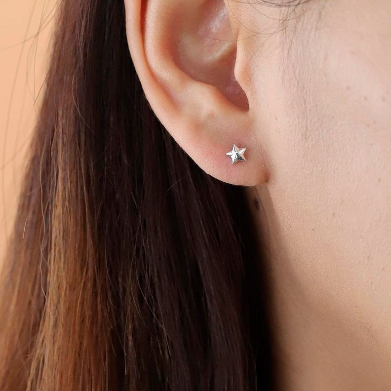 Aros Aritos de Plata 925 Estrella Nautica Mabelita-3