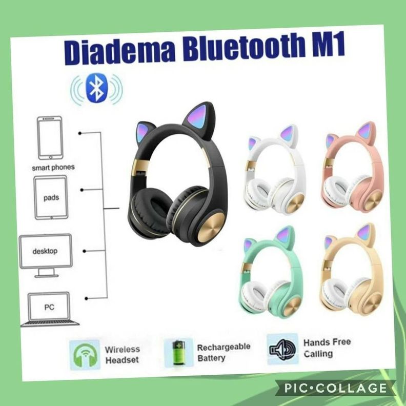 Audífonos Bluetooth Diseño de Orejas de Gato-1