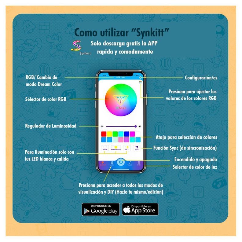Lámpara Led 3d Caballo Base Negra con App-6