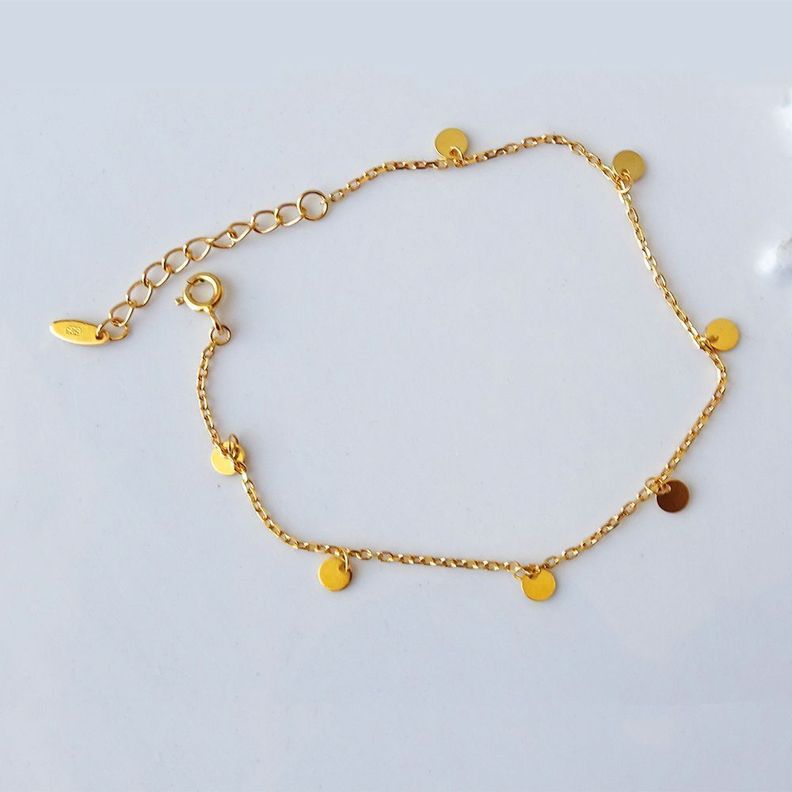 Pulsera De Plata Bañada En Oro Minimedallas - MABELITA-2