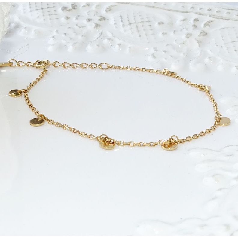 Pulsera De Plata Bañada En Oro Minimedallas - MABELITA-1