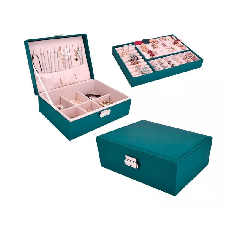 Maletin Organizador De Joyas Verde-2
