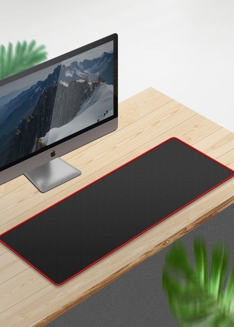 Mouse Pad Gamer Xl Antideslizante Negro Borde Cosi-2