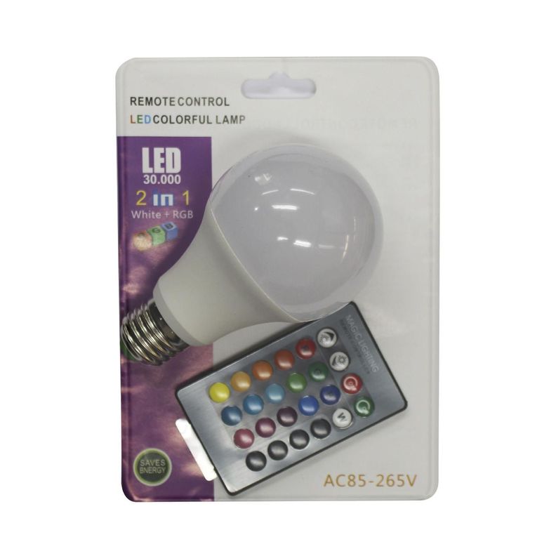 Ampolleta Led Multicolor RGB E27 Con Control Remoto-2
