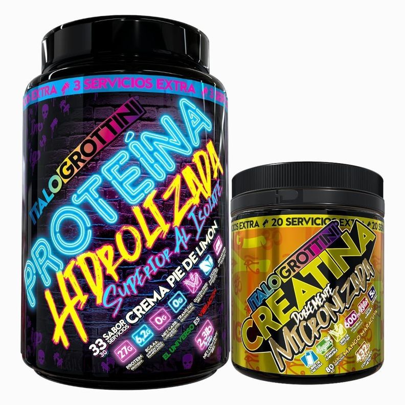 PROTEINA HIDROLIZADA 2,3LB CREMA PIE DE LIMON + CREATINA 440 GR MANGO MARACUYA-0