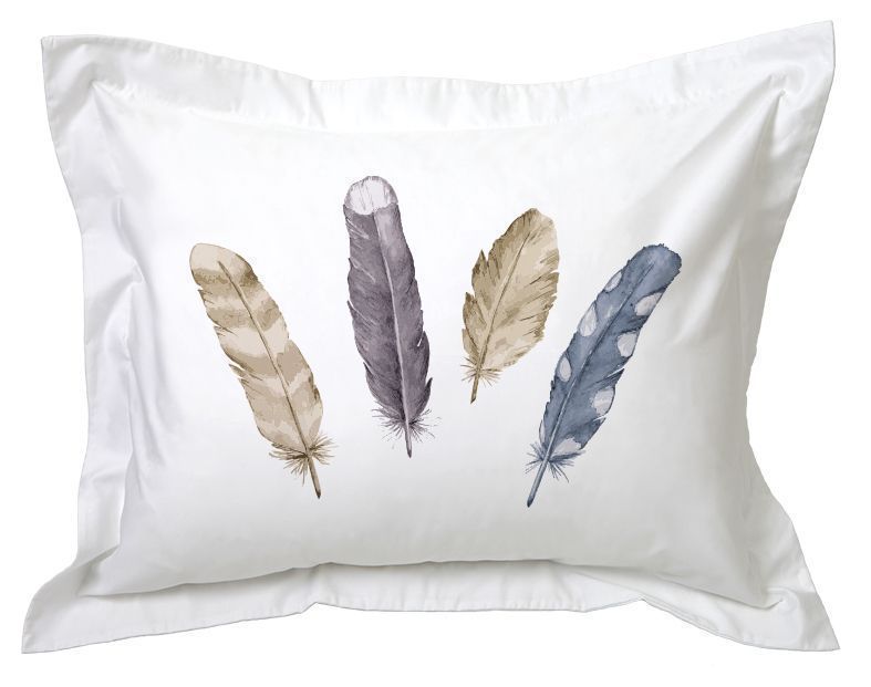 Funda de Almohada Plumas Grises-0