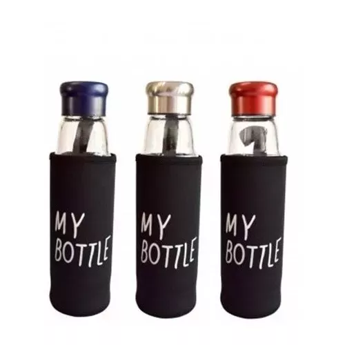 Botella Infusor De Vidrio Con Funda Gris-1