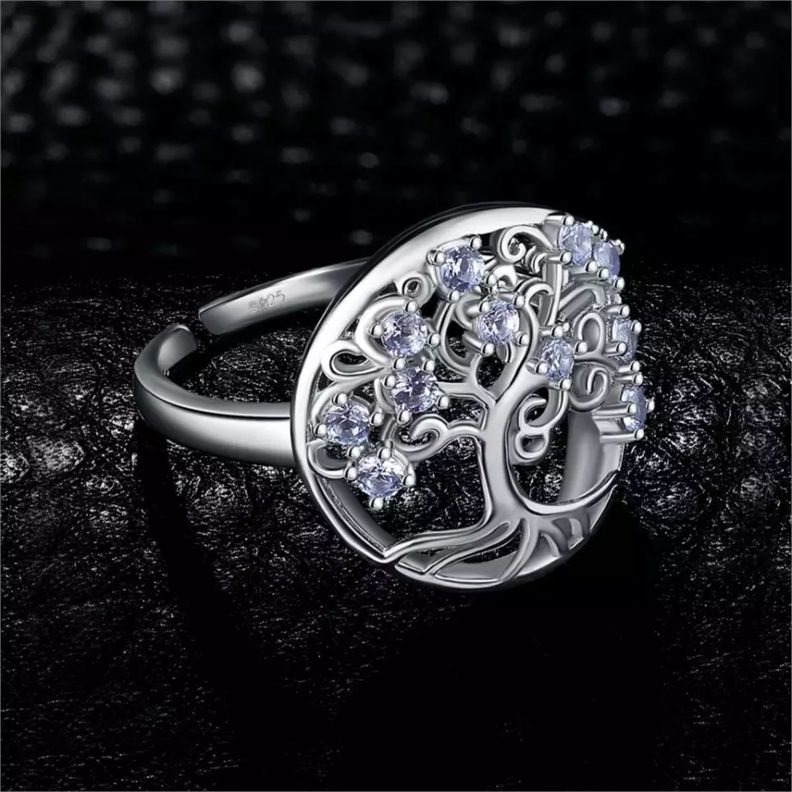 Anillo Arbol De La Vida Plata 925 Ajustable-1
